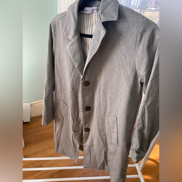 AMERICAN RHINO SIZE SMALL (fits more like XS) grey work coat. Worn only twice - Picture 2 of 3